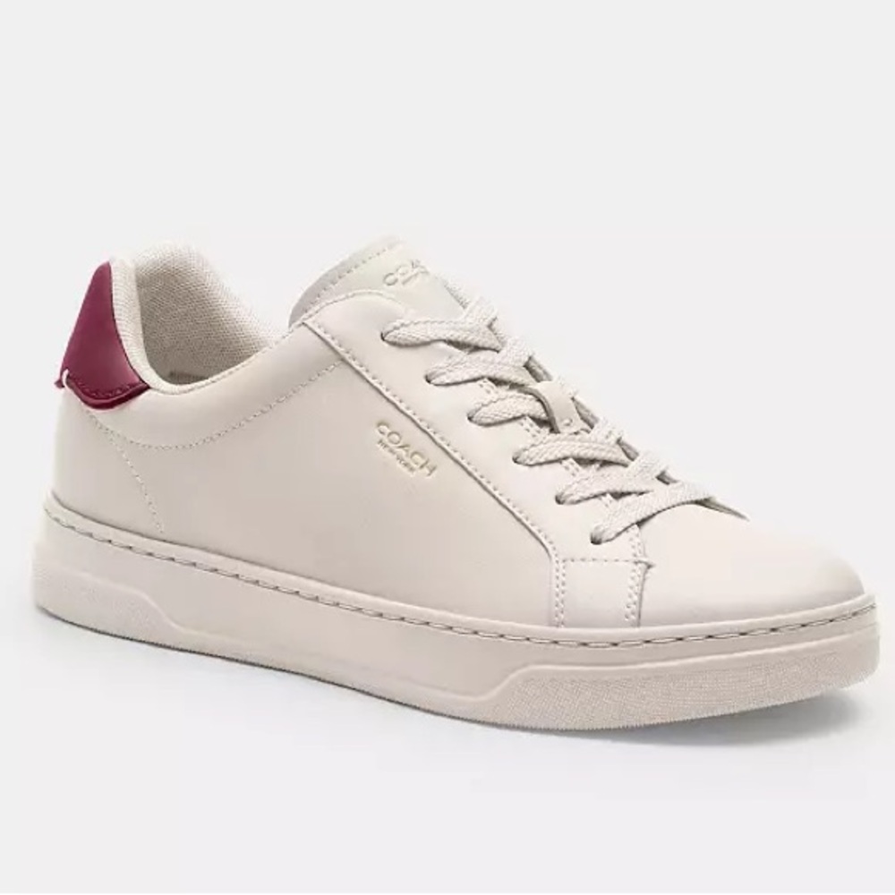 🐴 Coach High Line Leather Sneakers in Pink/Chalk. Size 10. New! - Picture 1 of 16